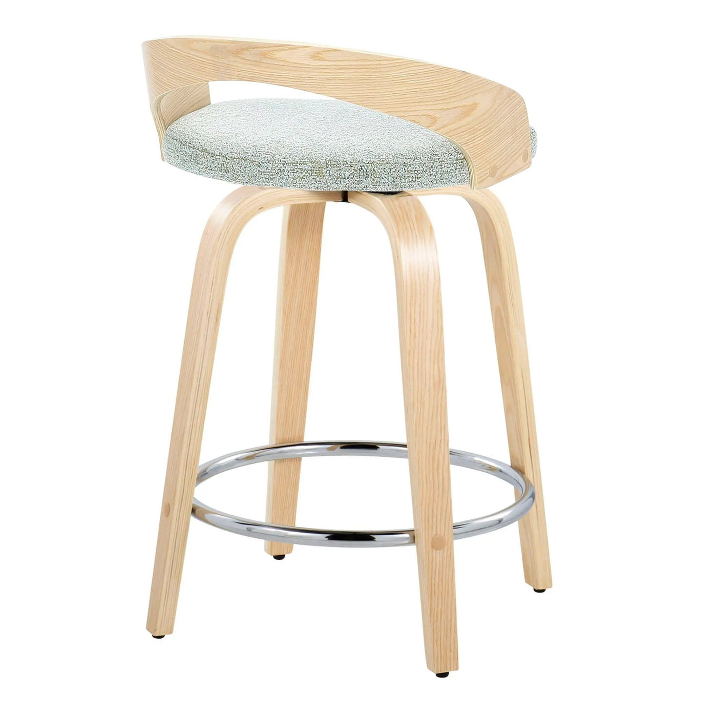 Grotto - Contemporary Fixed Height Counter Stool & Swivel, Round Footrest (Set of 2) by HouseOfZazla