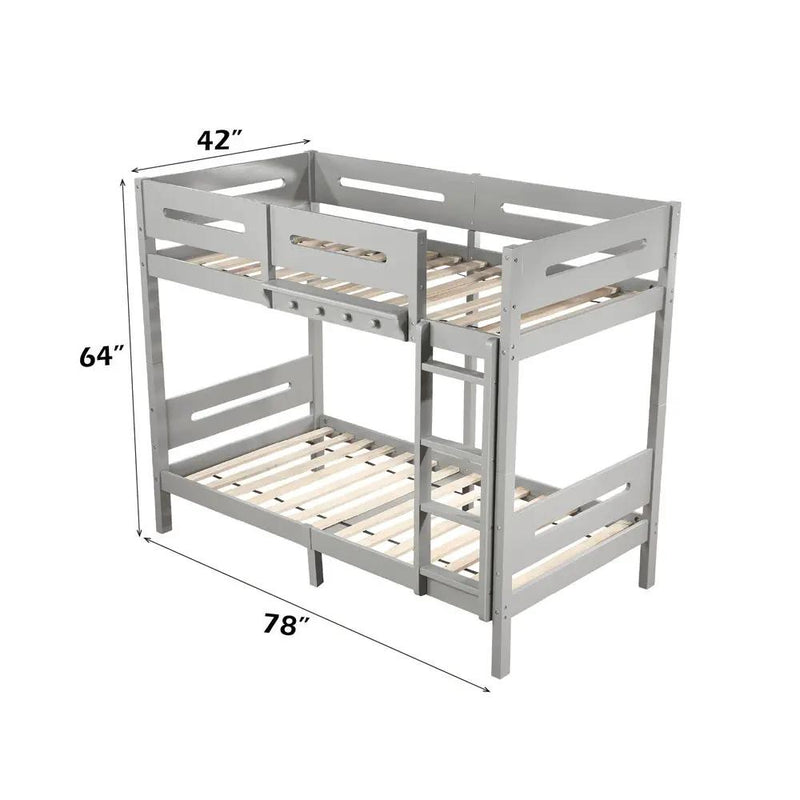 Edah - Twin Over Twin Bunk Bed - Gray by Unique Piece Furniture