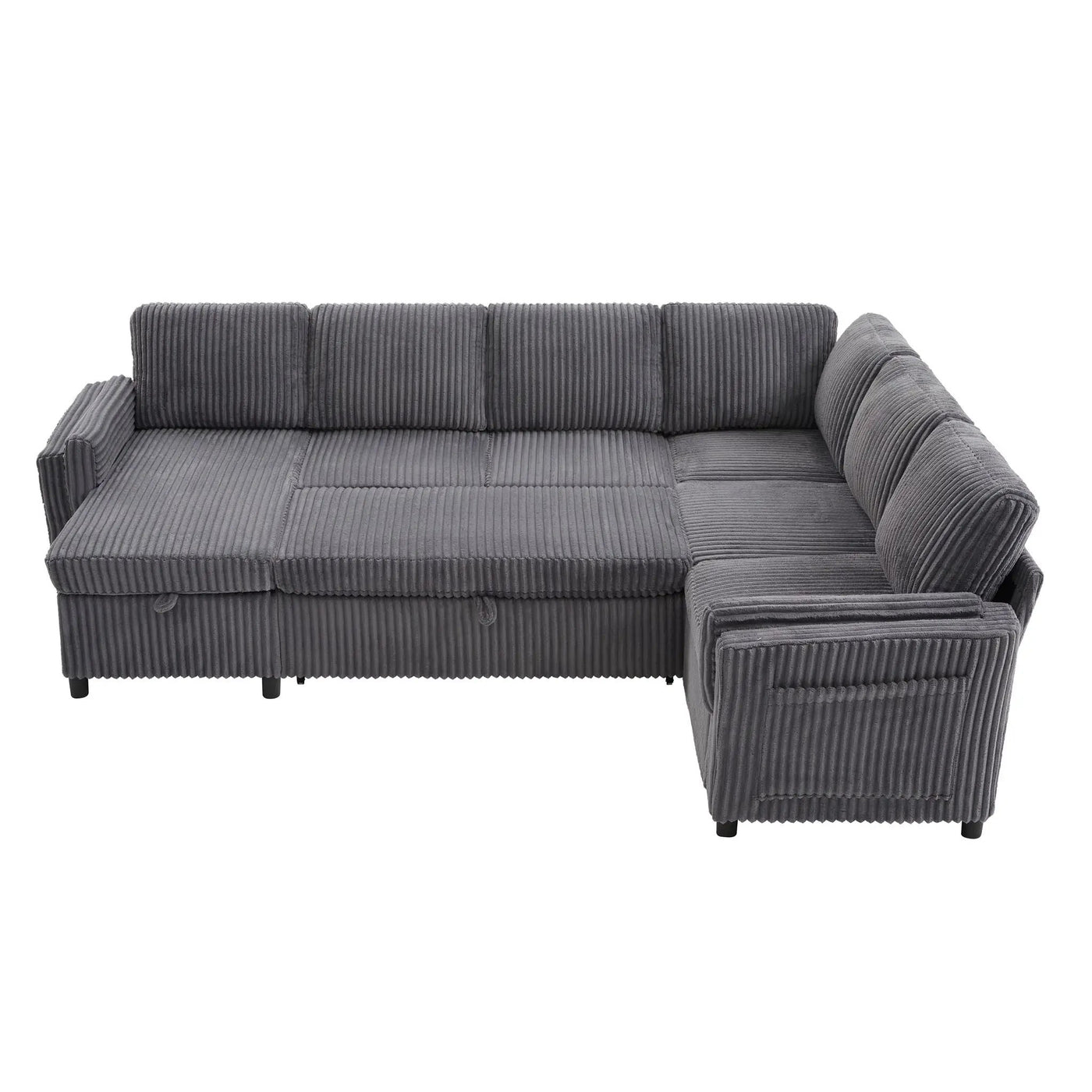 Convertible U-Shaped Sectional Sofa Bed With USB Ports And Storage by HouseOfZazla