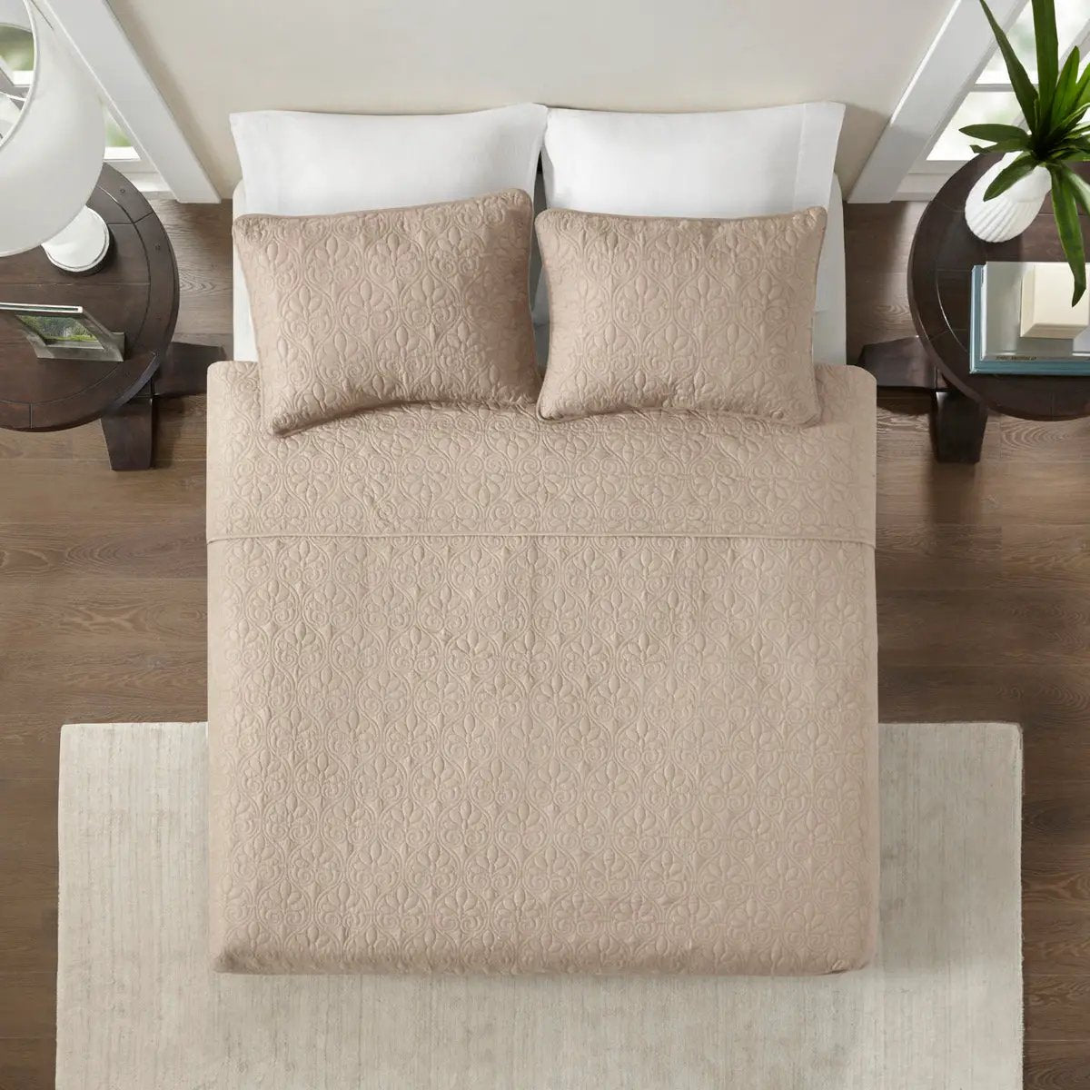 Reversible Quilt Set Khaki Full/Queen by HouseOfZazla