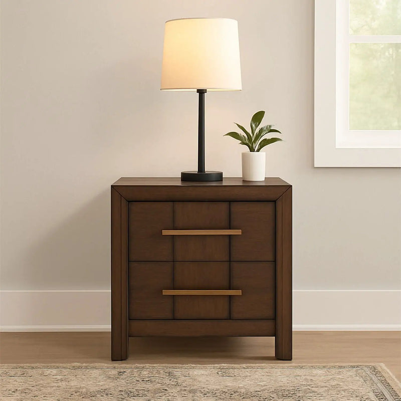Kenzo - 2 Drawer Nightstand - Walnut