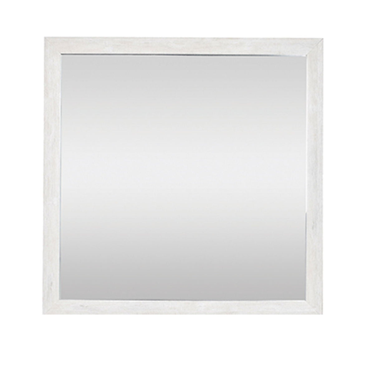 Square Mirror with Modern Wood Frame - Dark Gray or Light Brown, photo 2 of 10