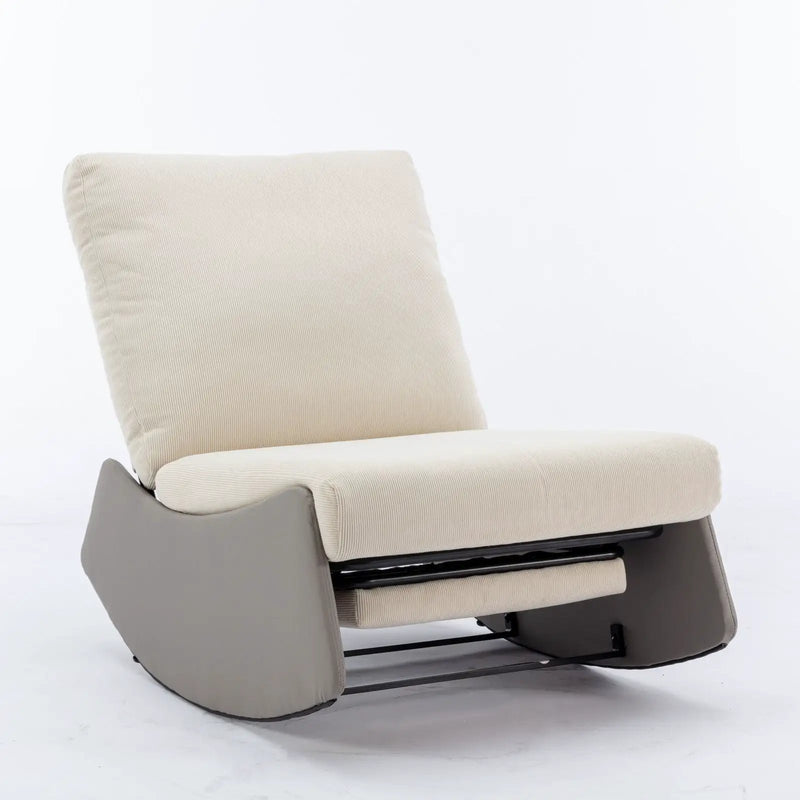 Modern Rocking Chair Recliner, Comfy Rocker Nursery Chair With Footrest, Accent Reading Chair, Upholstered Lounge Chair For Relaxing, Resting, Soft Padded Rocker For Indoor Living Room Bedroom by HouseOfZazla