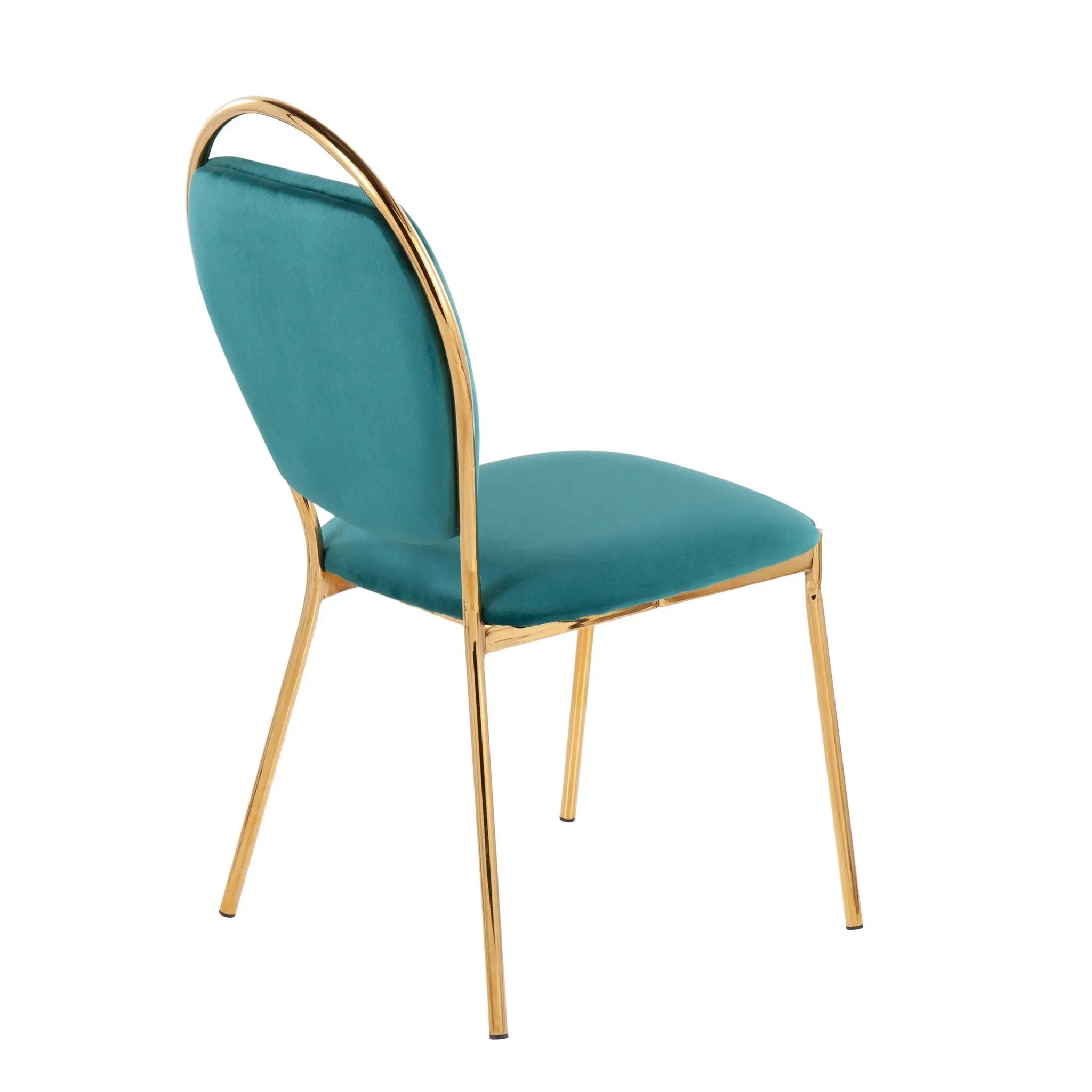 Keyhole - Contemporay / Glam Dining Chair (Set of 2) - Gold / Green by Unique Piece Furniture