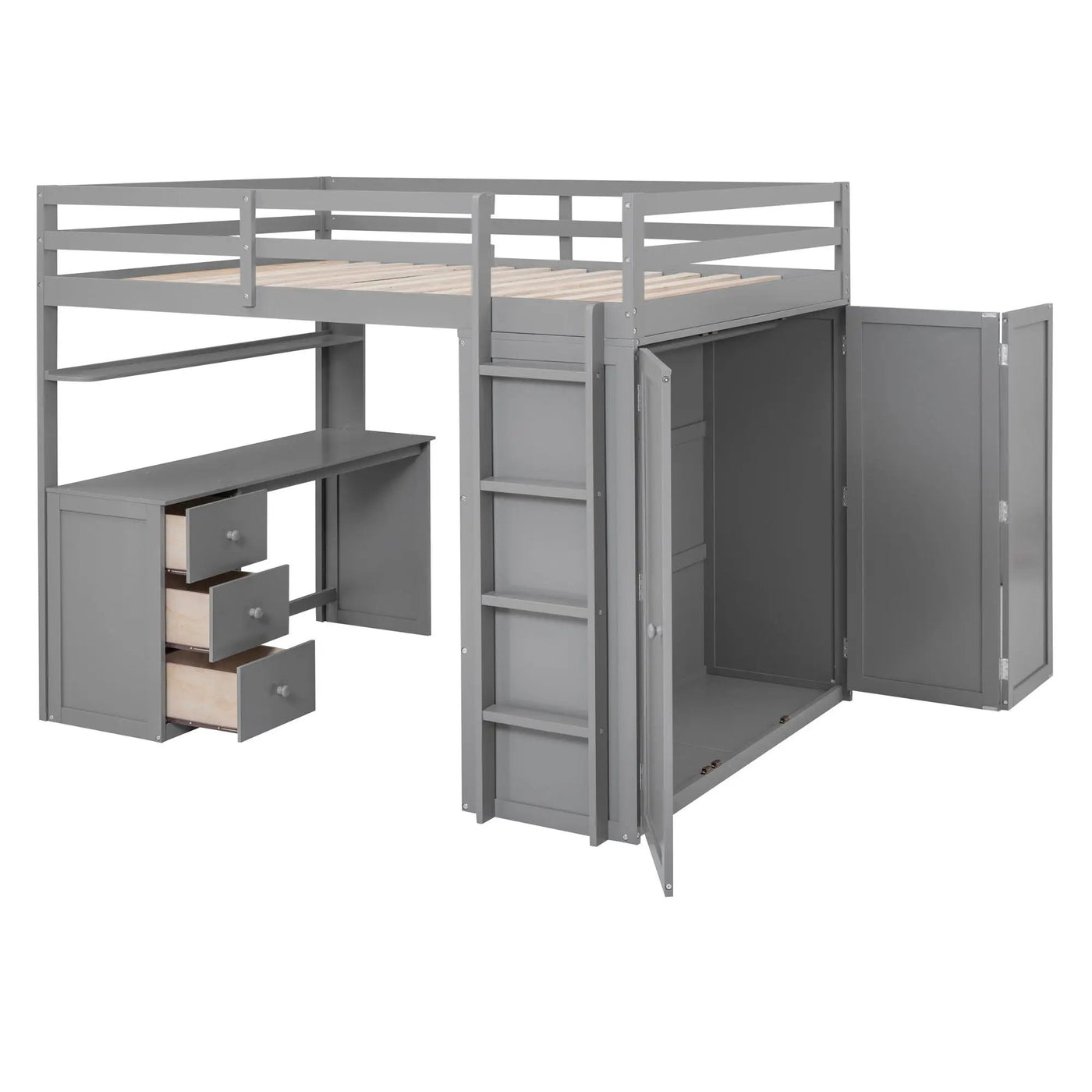 Loft Bed With Drawers, Desk, And Wardrobe by Unique Piece Furniture