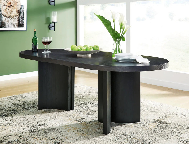 Rowanbeck - Oval Dining Room Table - Black by Unique Piece Furniture