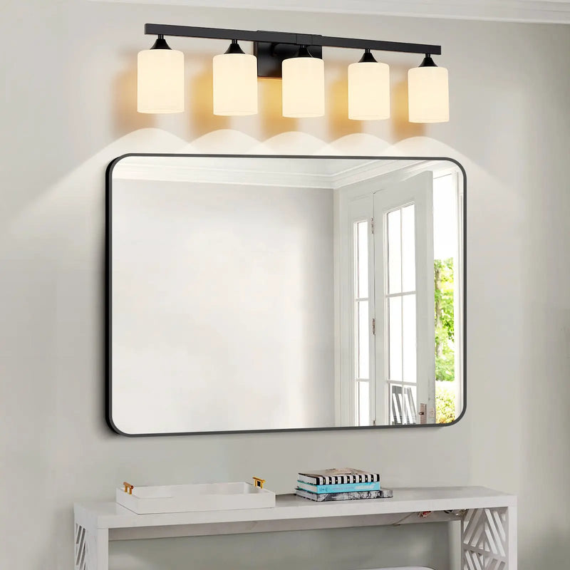 5-Light Matte Black Bathroom Lighting by HouseOfZazla