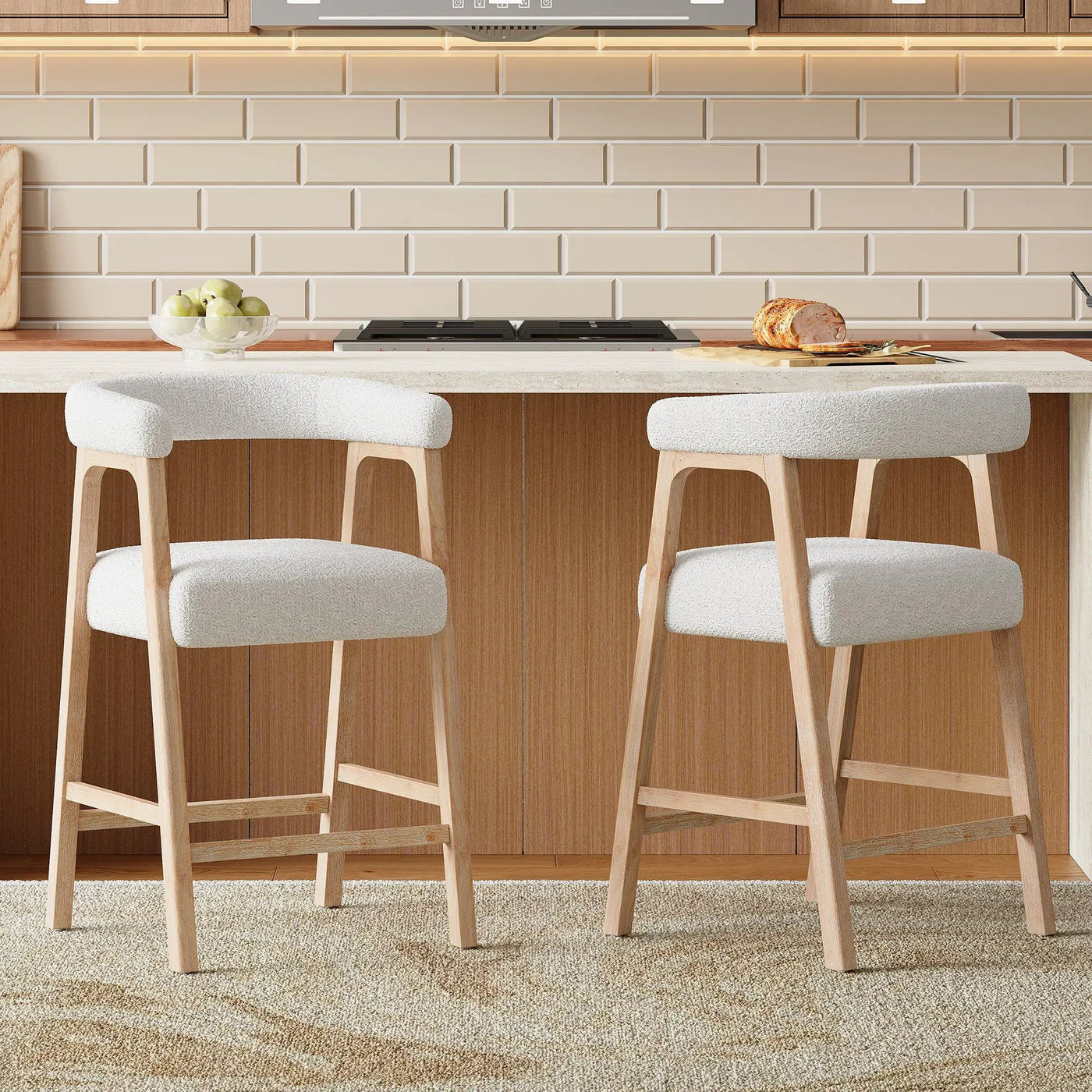 26'' Seat Height Bar Stools with Back - Set of 2 by HouseOfZazla