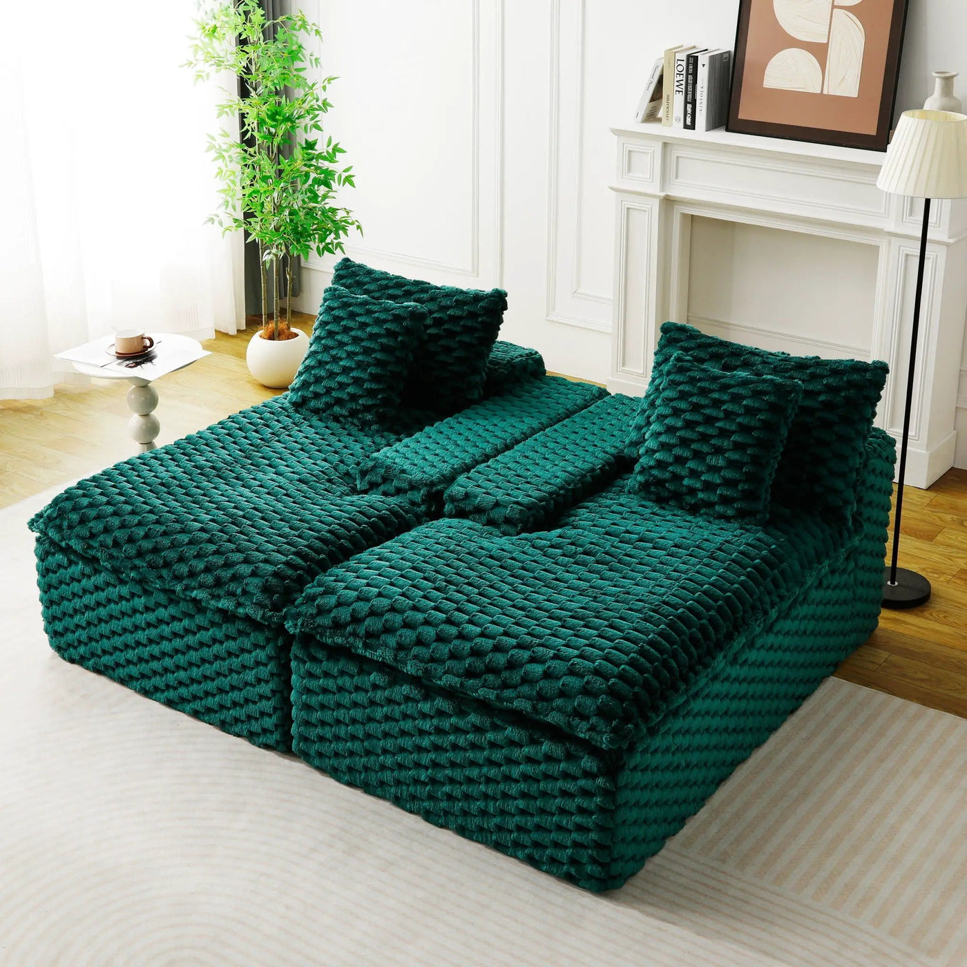 Double Chaise Lounge With Full Compressed Sponge by HouseOfZazla