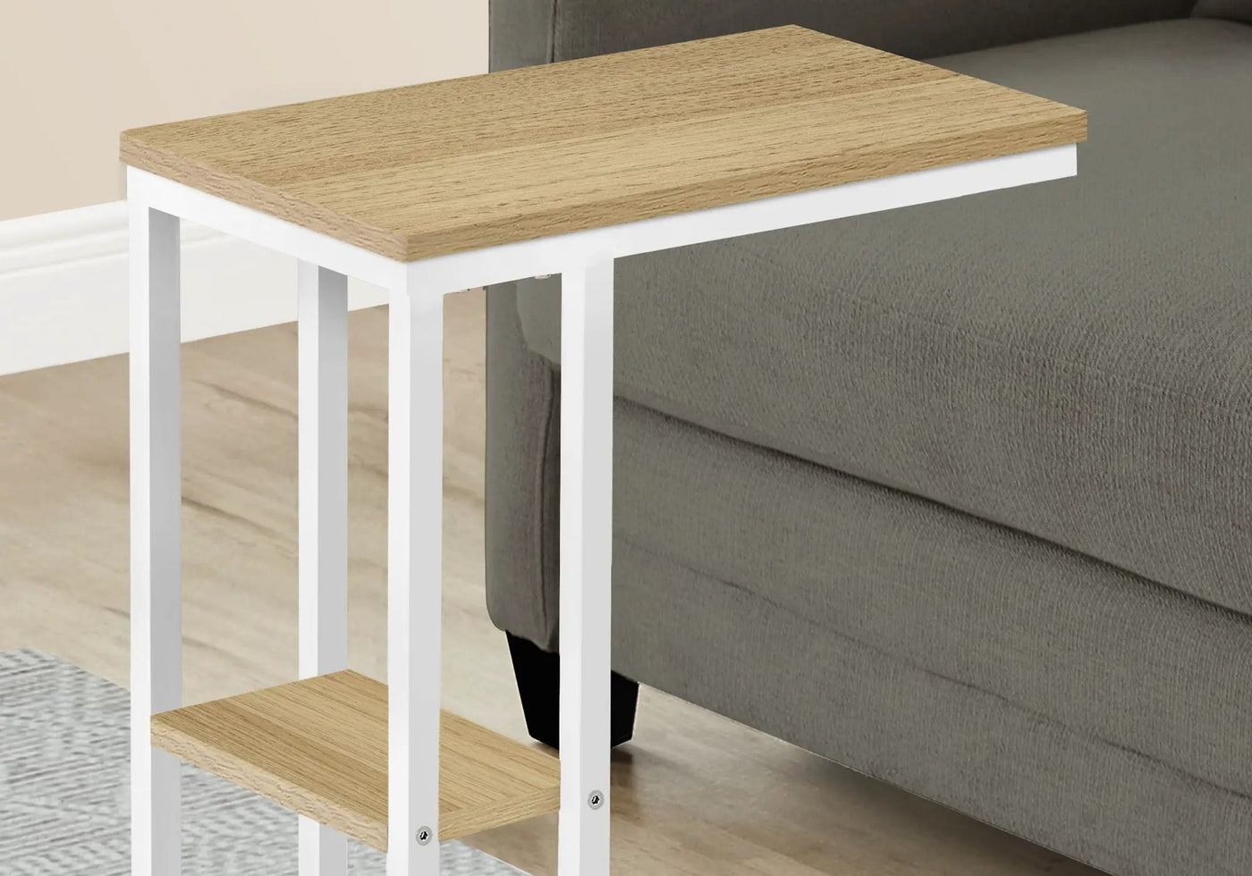 Accent Table, C-Shaped, Marble Look Contemporary & Modern Convenient Design by HouseOfZazla