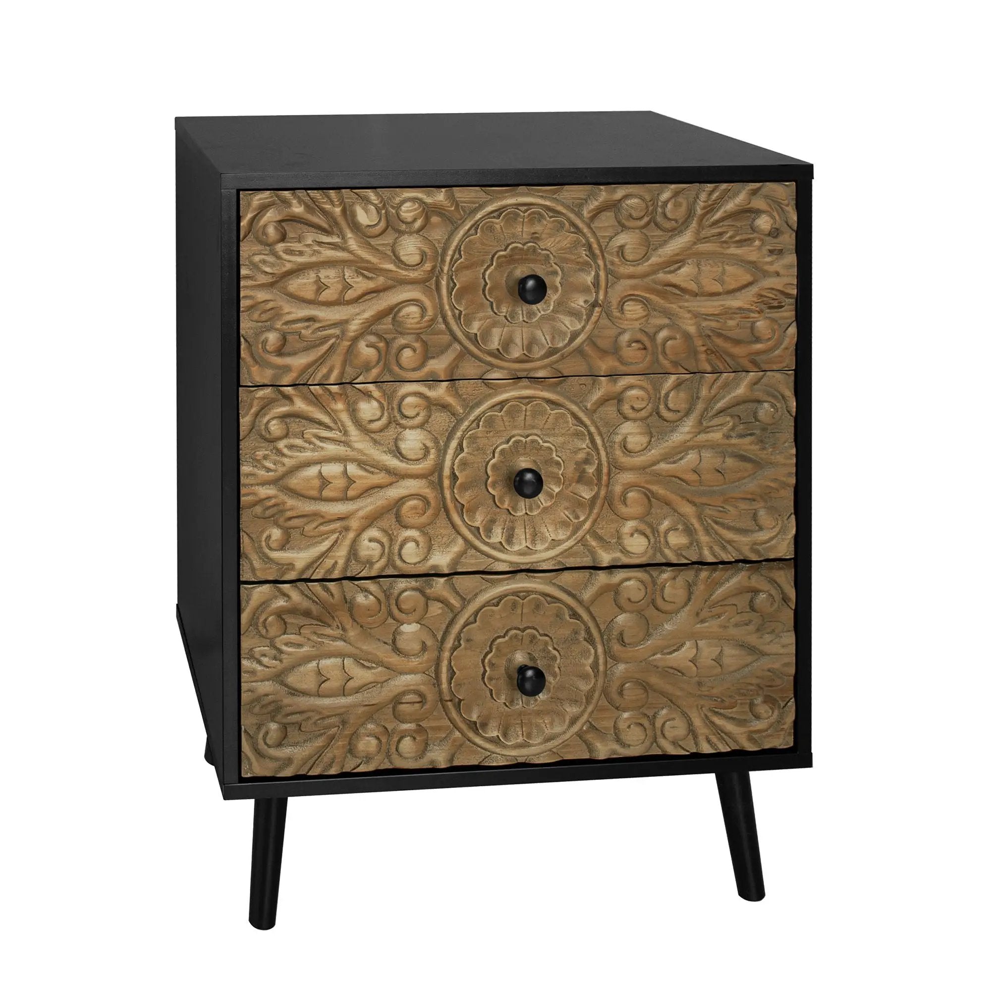 3 Drawer Cabinet, Suitable For Bedroom - Black by Unique Piece Furniture