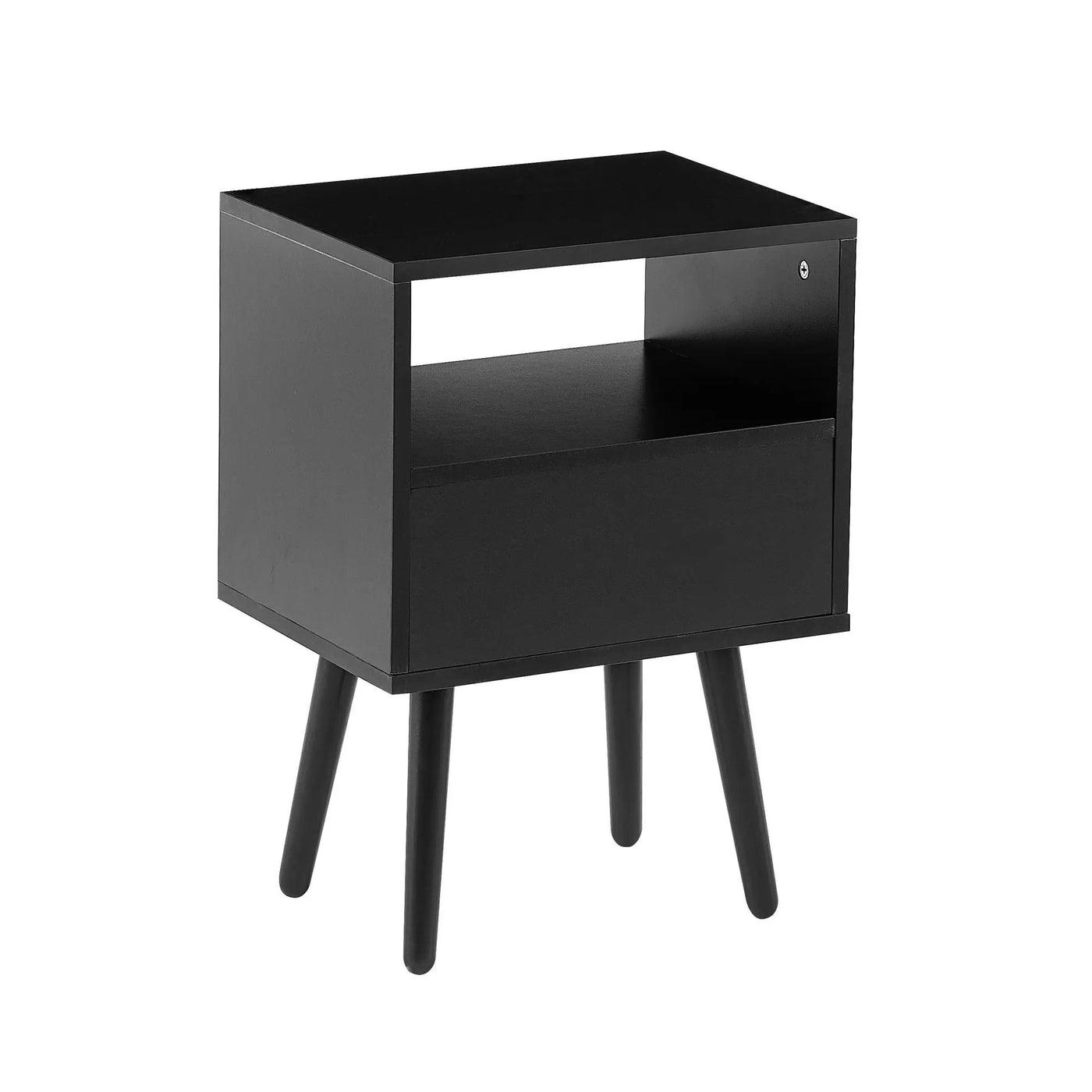 15.75" Rattan End Table With Drawer And Solid Wood Legs, Modern Nightstand, Side Table For Living Room, Bedroom by HouseOfZazla