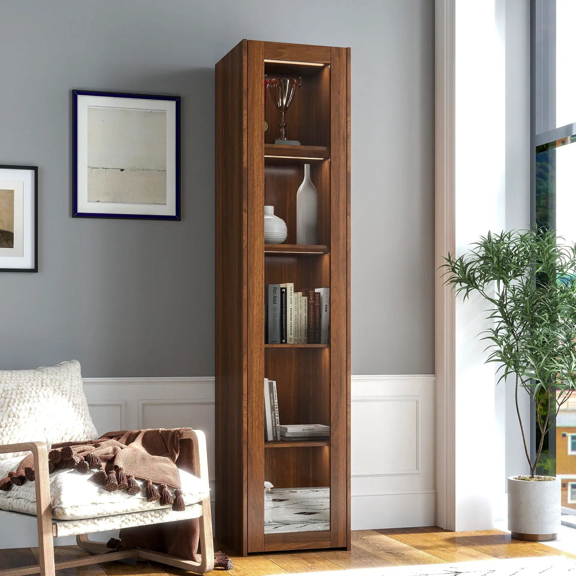 Display Cabinet with Transparent Acrylic Plate Doors and LED Lights by HouseOfZazla