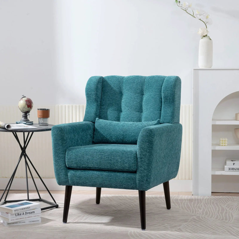 Modern Accent Chair Upholstered Foam Filled Living Room Chairs Comfy Reading Chair Mid-Century Modern Chair With Fabric Lounge Arm Chairs Armchair For Living Room Bedroom by Unique Piece Furniture