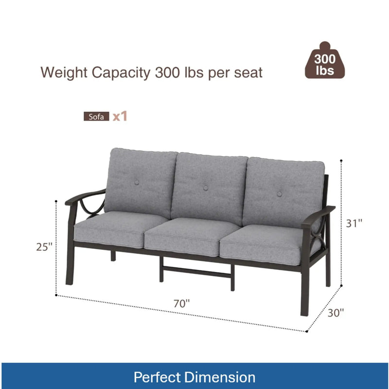 All-Weather 3 Seat Patio Sofa With Cushions by HouseOfZazla