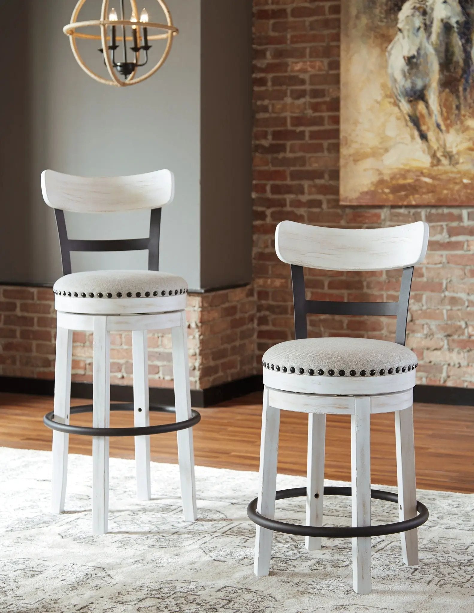 Valebeck - Tall Upholstered Swivel Barstool by Unique Piece Furniture