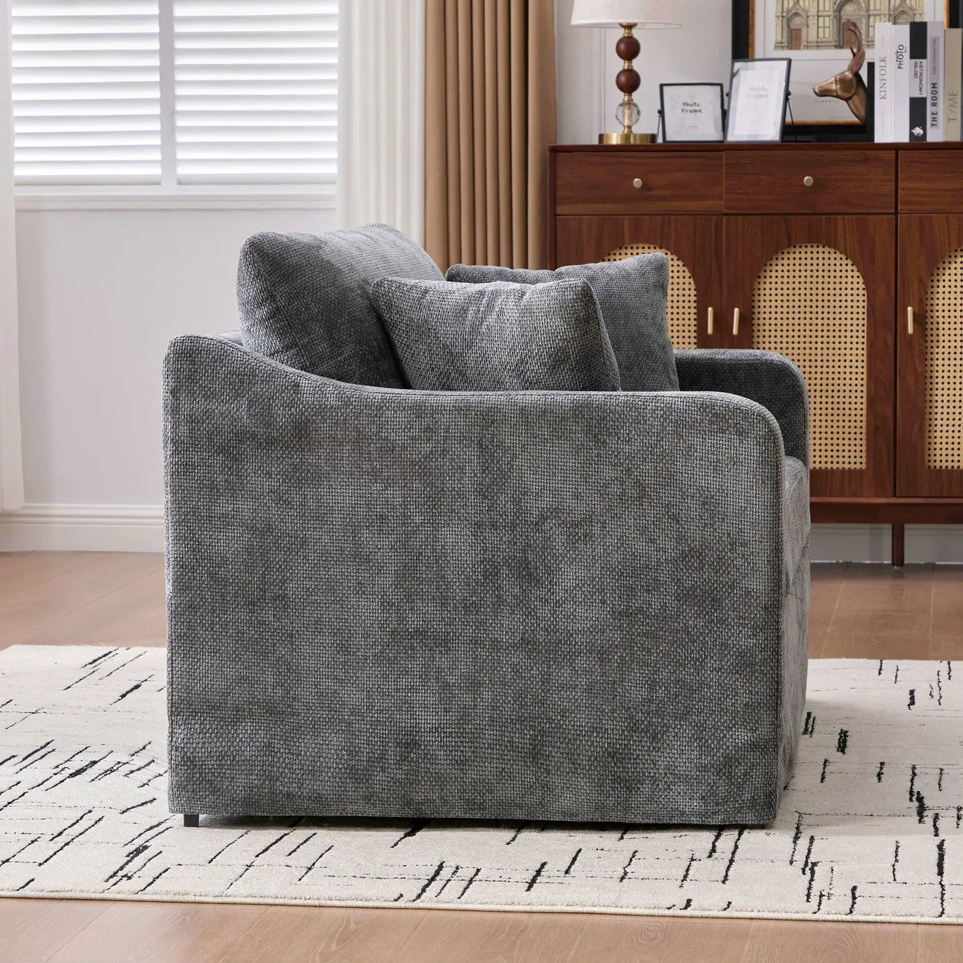 Farmhouse Accent Chair With 2 Bolster Pillows by Unique Piece Furniture