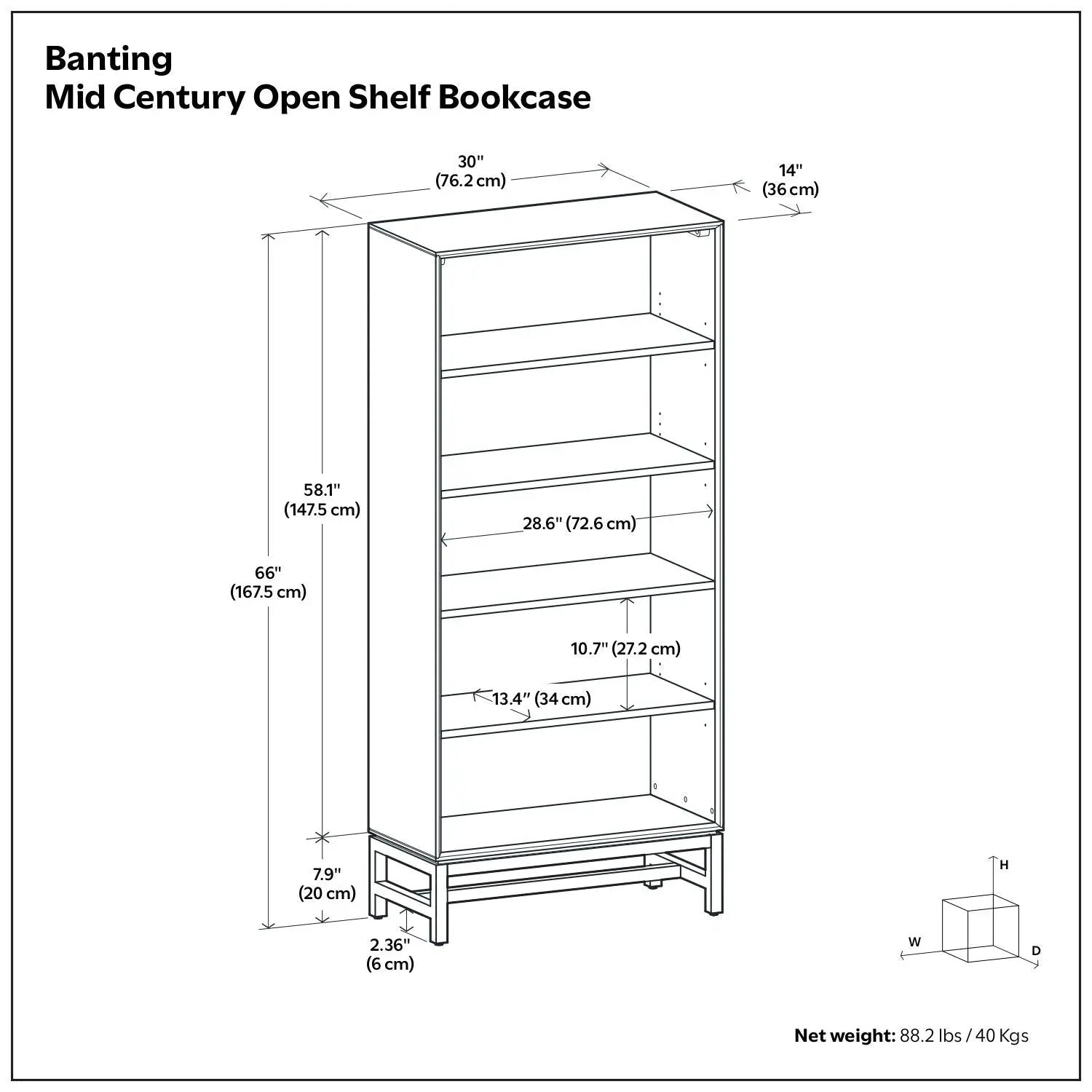 Banting - Mid Century Bookcase, Handcrafted by HouseOfZazla