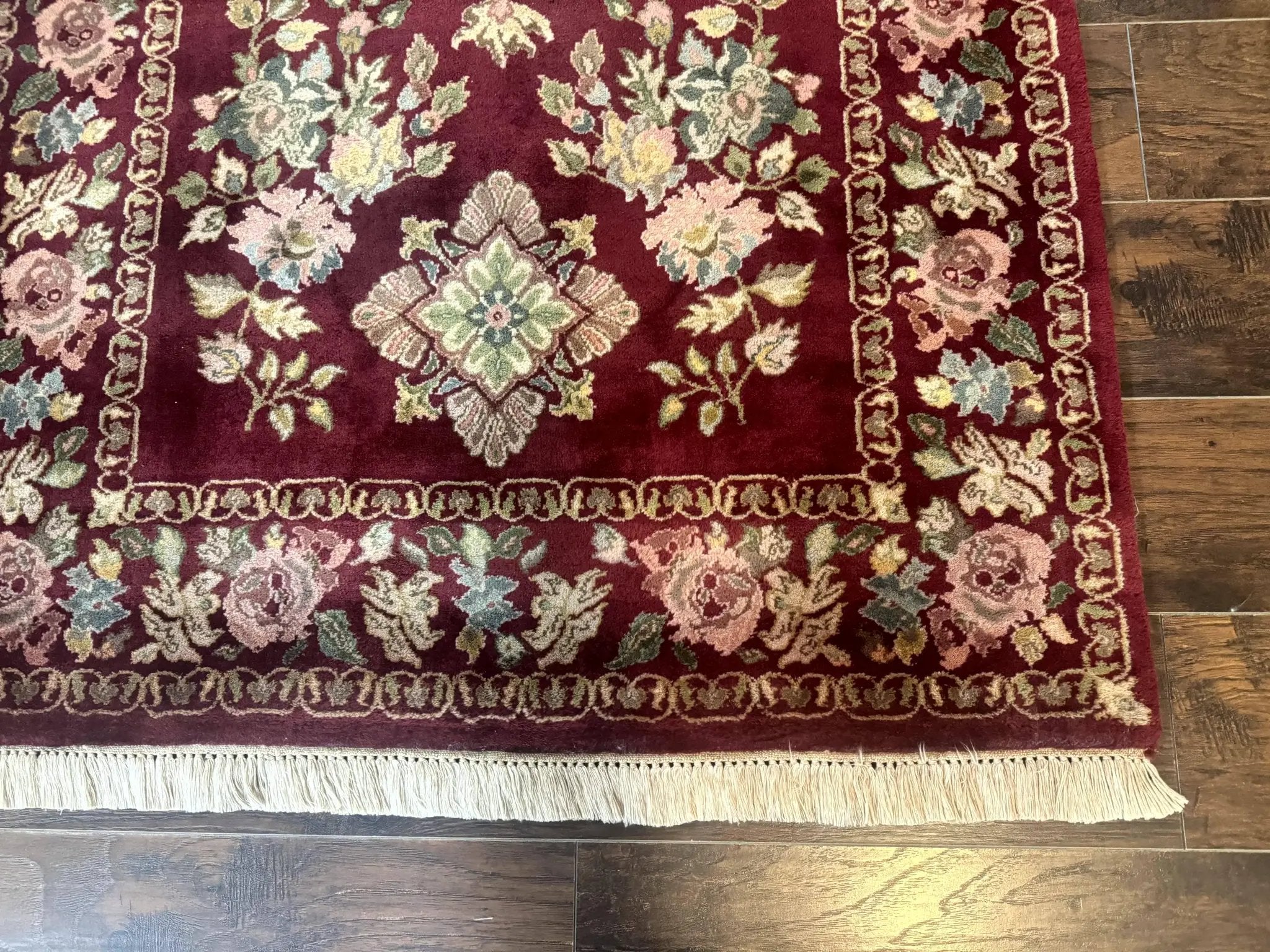 Indo Persian Kerman Rug 4x6, Burgundy, Floral by Jewel Rugs