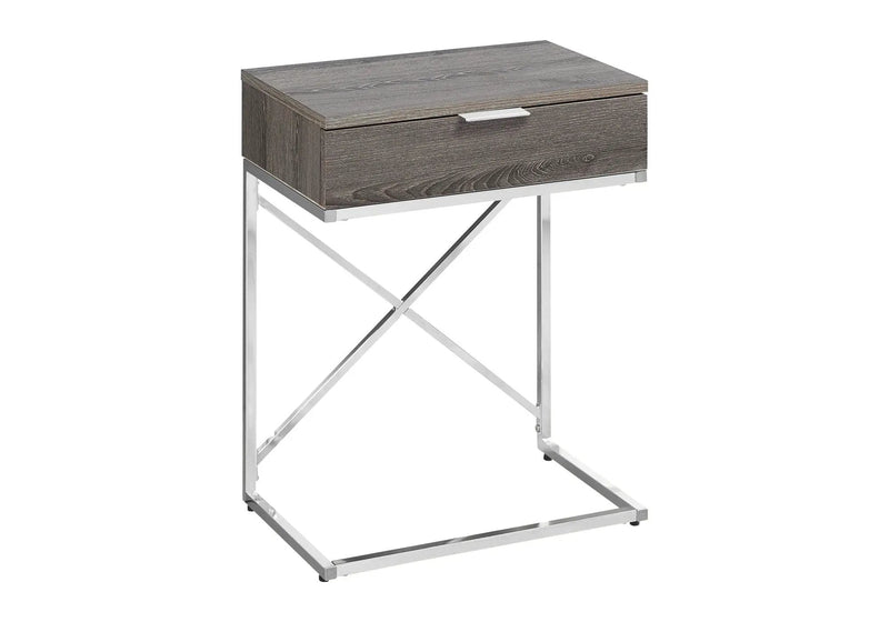 Accent Side Table with Storage Drawer in Taupe by HouseOfZazla