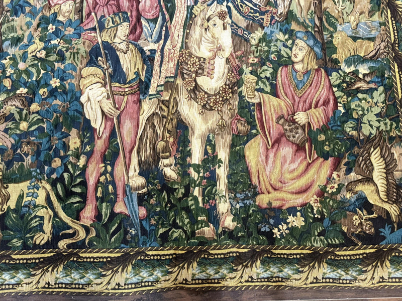 Vintage European Tapestry 5.5 x 8, The Royal Hunt by Jewel Rugs