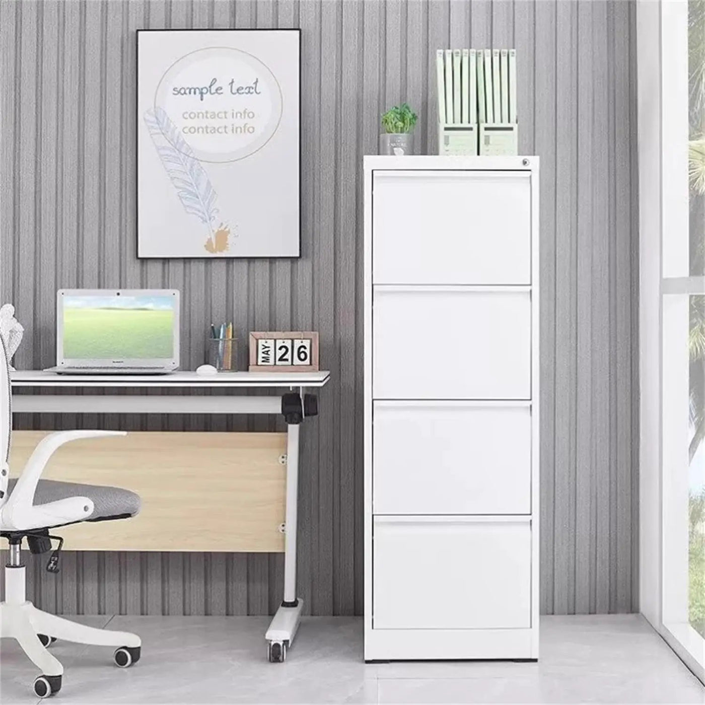 Durable Metal 3 Drawer File Cabinet With Lock For Office Storage by HouseOfZazla