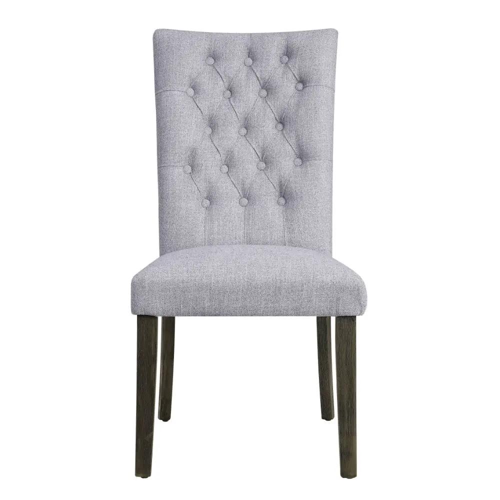 Merel - Side Chair (Set of 2) - Gray Linen & Gray Oak by Unique Piece Furniture