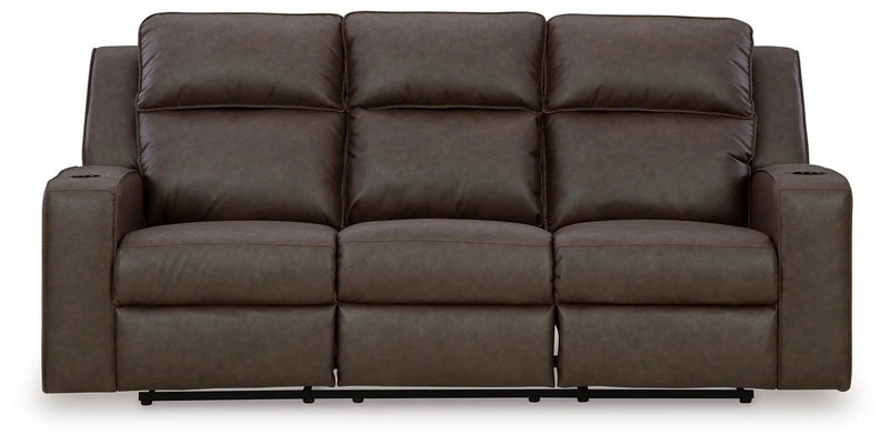 Lavenhorne - Rec Sofa W/Drop Down Table - Granite by Unique Piece Furniture