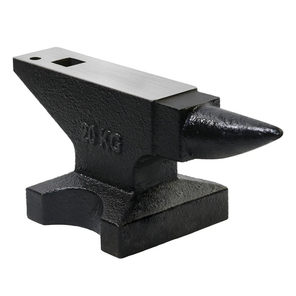 44 Lbs High Hardness Rugged Round Horn Anvil Blacksmith - Black