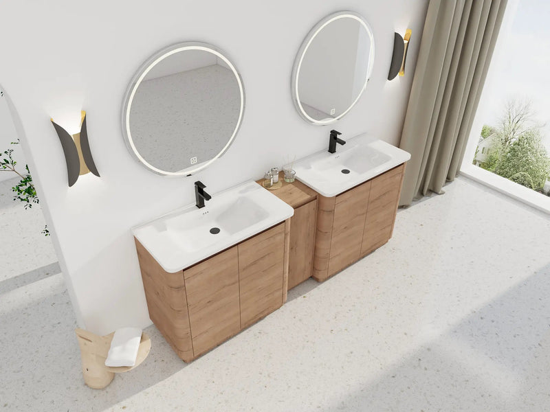 84'' Freestanding Bathroom Vanity with Ceramic Sink by HouseOfZazla