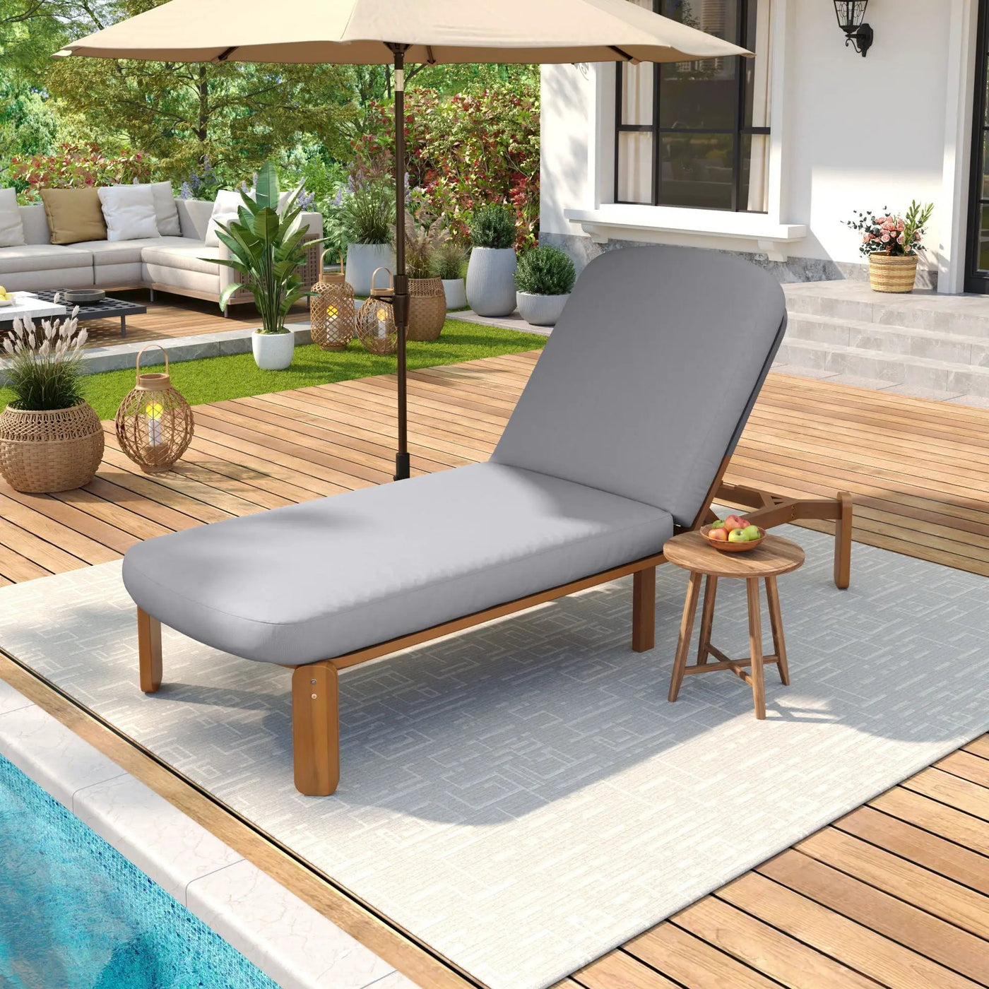 Outdoor Chaise Lounge With Adjustable Backrest by HouseOfZazla