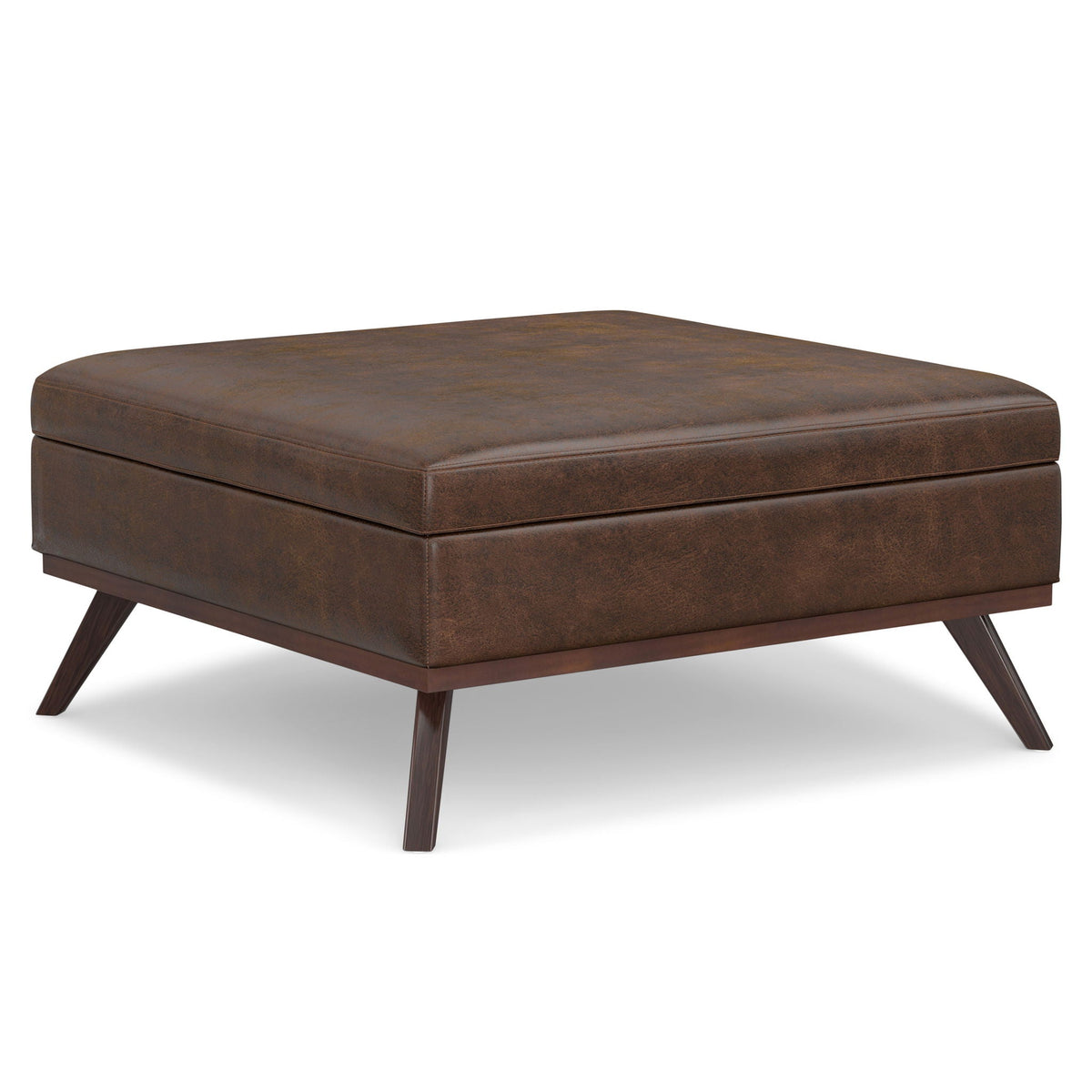 Multifunctional Square Coffee Table Storage Ottoman with Lift-Top Storage - Faux Leather or Fabric, photo 9 of 40