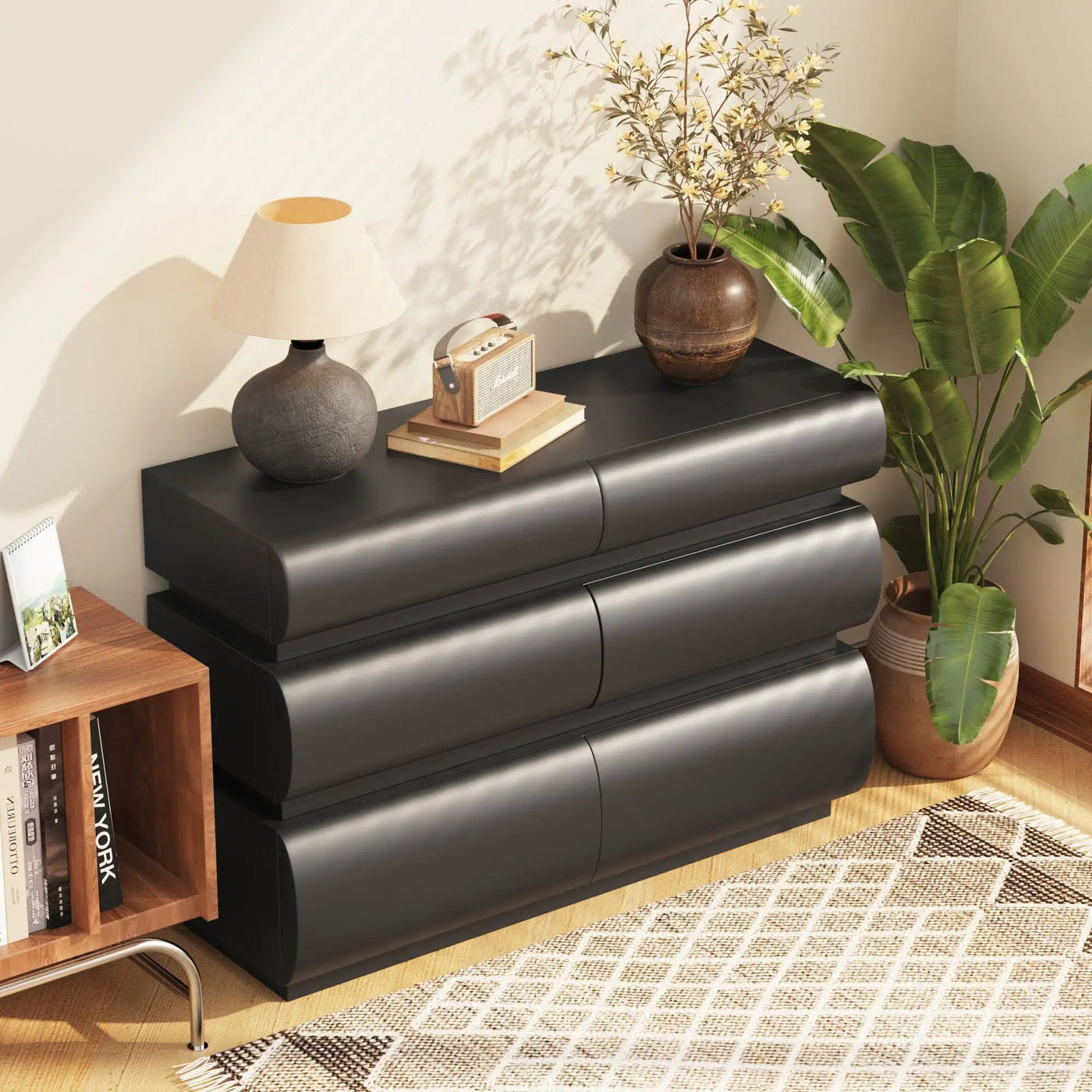 Minimalist Modern 6 Drawer Dresser, Handle Free Design With Wide Storage by HouseOfZazla