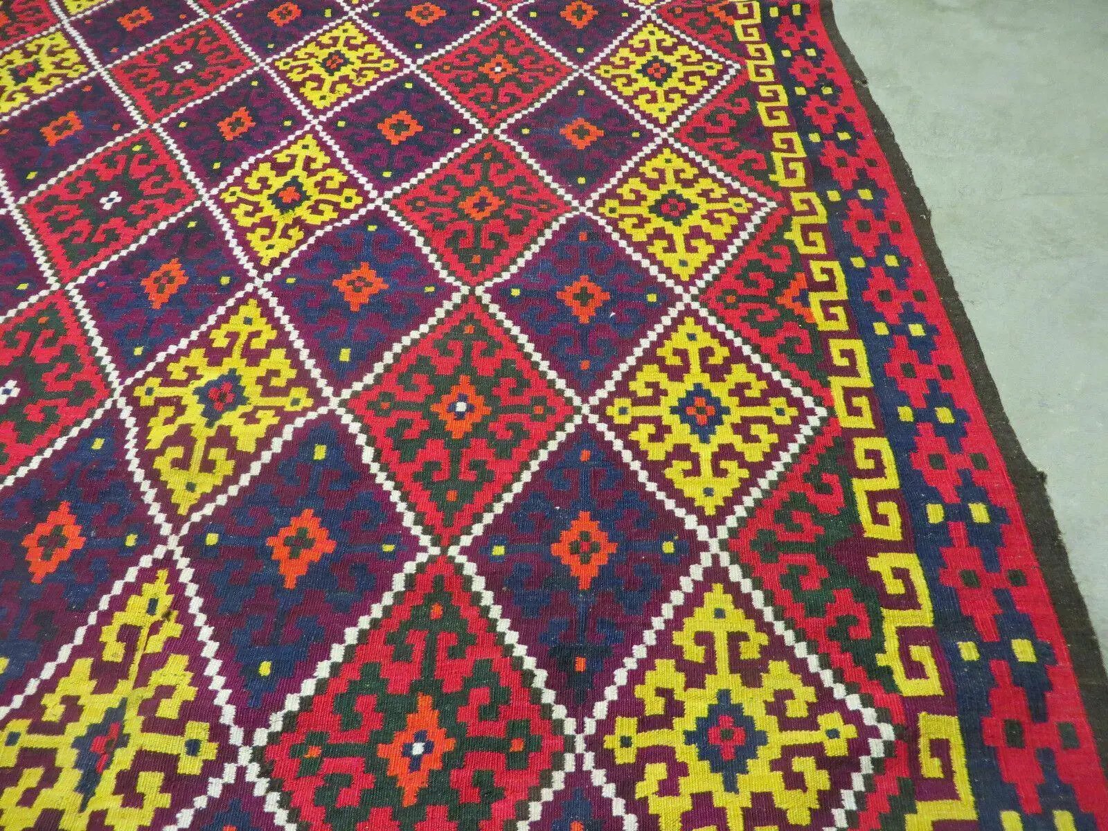 6' X 13' Antique Turkish Kilim Handmade Flat Weave Wool Rug Veg Dye by Jewel Rugs