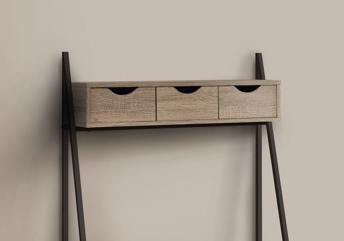 Contemporary Computer Desk with Storage Drawers - Light Brown, Gray, or Black, photo 10 of 12