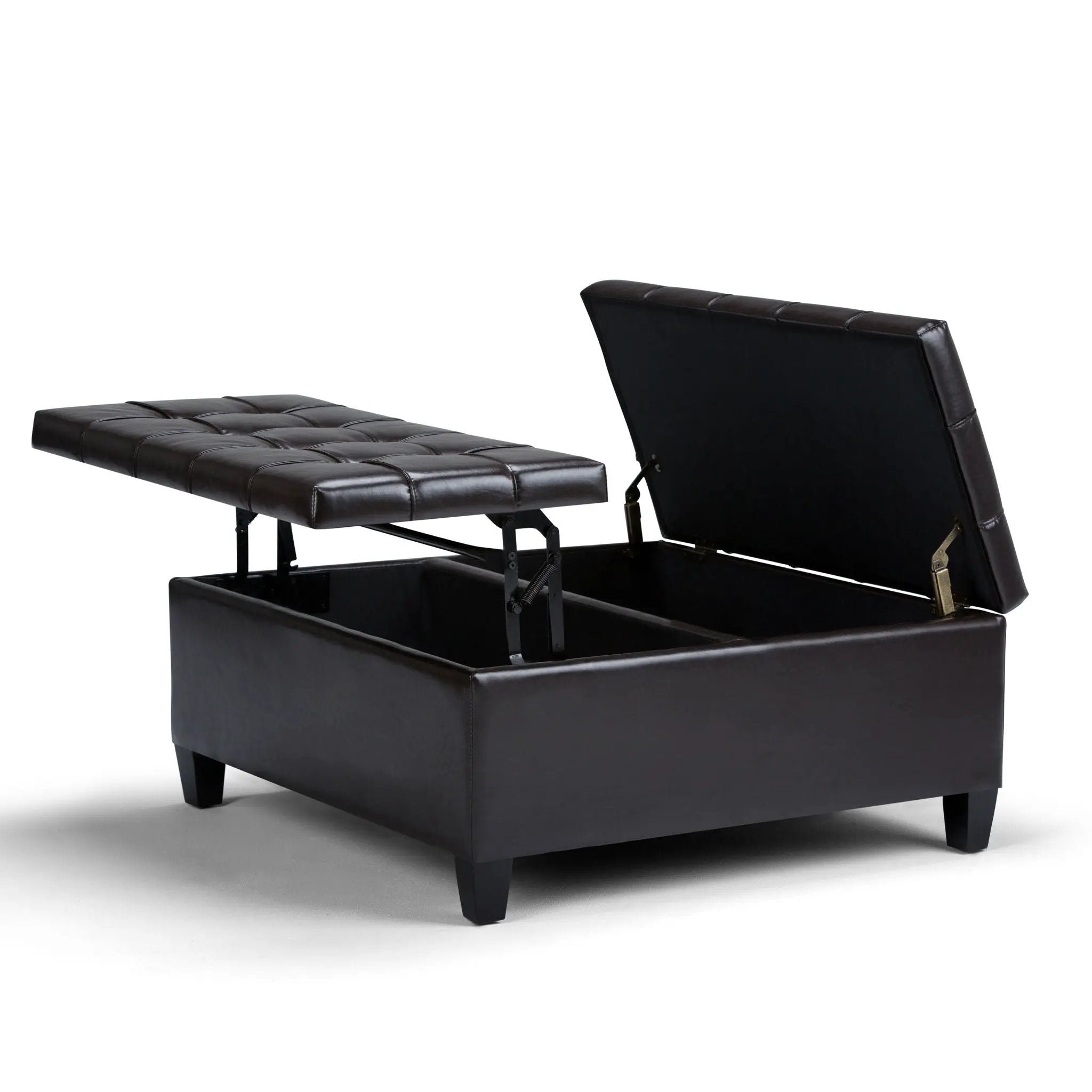 Harrison - Coffee Table Storage Ottoman - Tanners Brown by HouseOfZazla