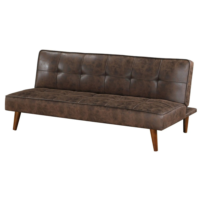 Jenson Upholstered Tufted Convertible Sofa Bed Dark Coffee by Unique Piece Furniture
