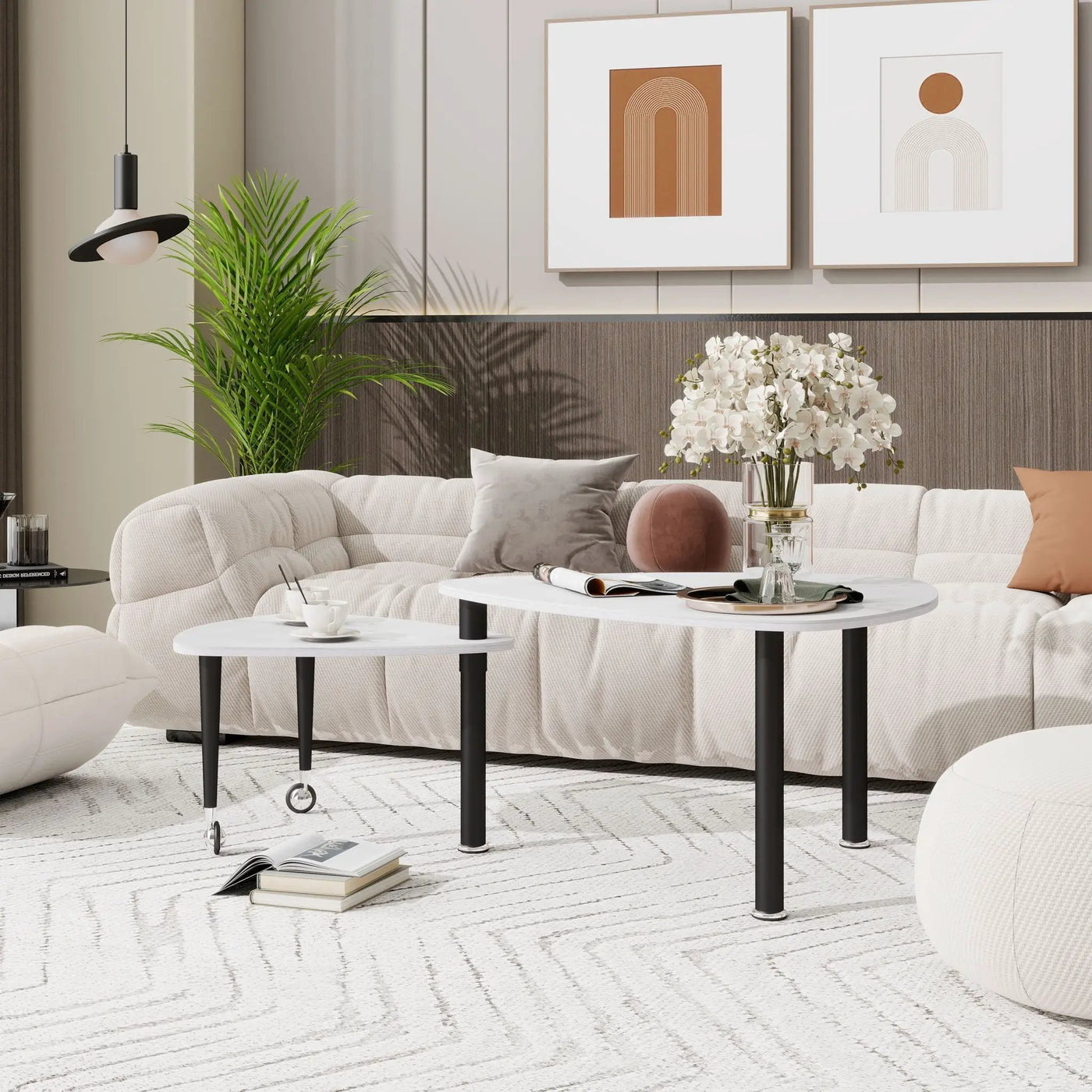 360 Degree Rotatable Coffee Table With Solid Legs by HouseOfZazla