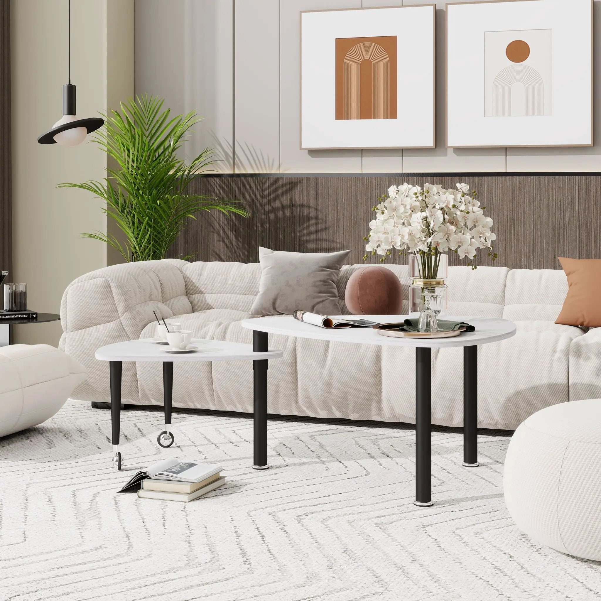 360 Degree Rotatable Coffee Table With Solid Legs by HouseOfZazla