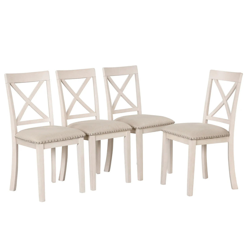 Modern Dining Table Set For 4, Round Table And 4 Kitchen Room Chairs, 5 Piece Kitchen Table Set For Dining Room, Dinette, Breakfast Nook by HouseOfZazla