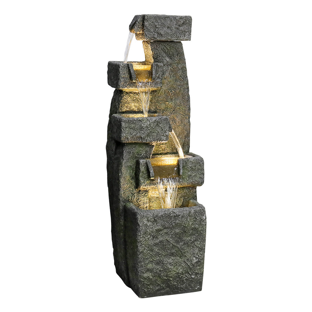 Resin Tiered Outdoor Fountain 5 Tier Modern LED, photo 5 of 10