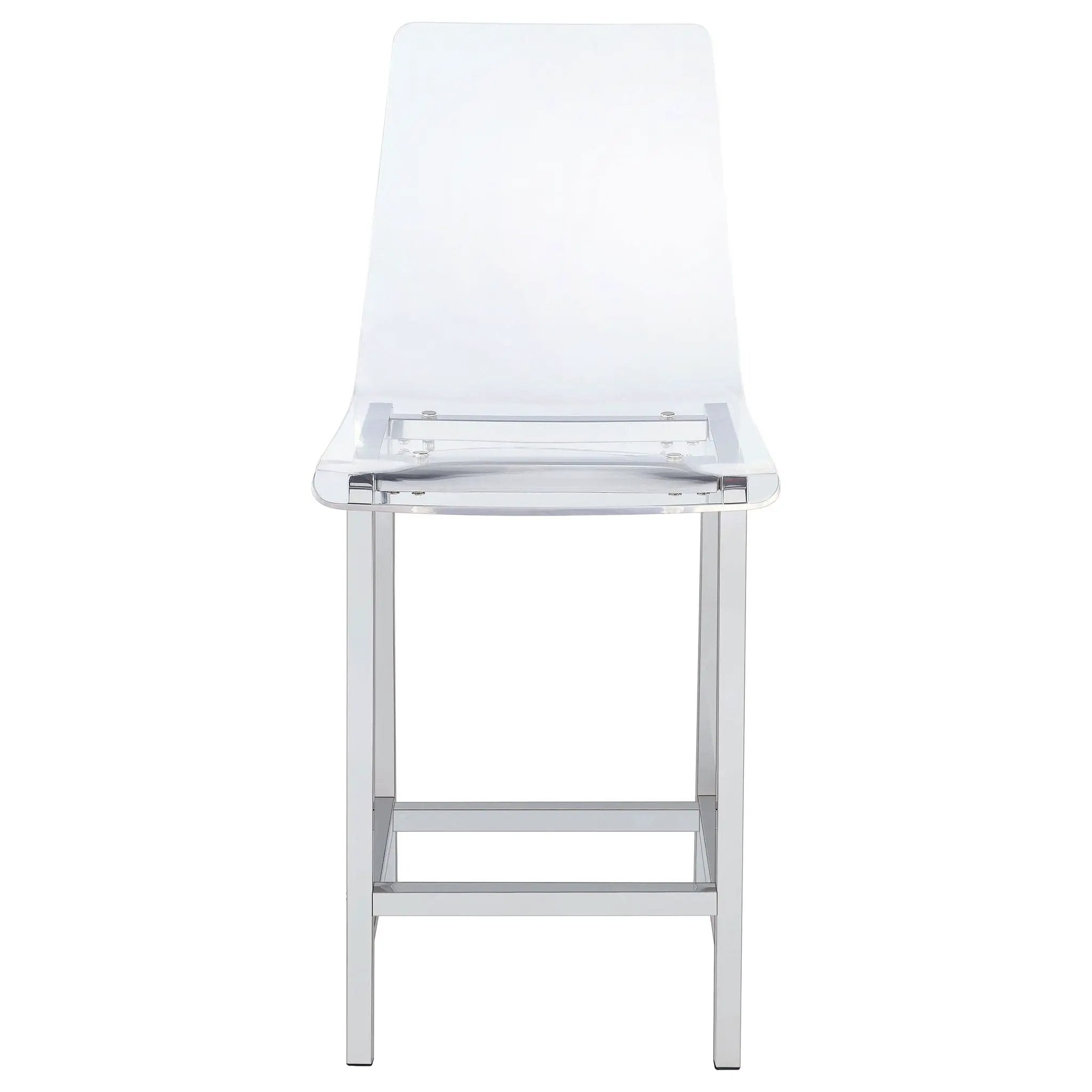 Juelia Clear Acrylic Counter Chair Chrome (Set of 2) by Unique Piece Furniture
