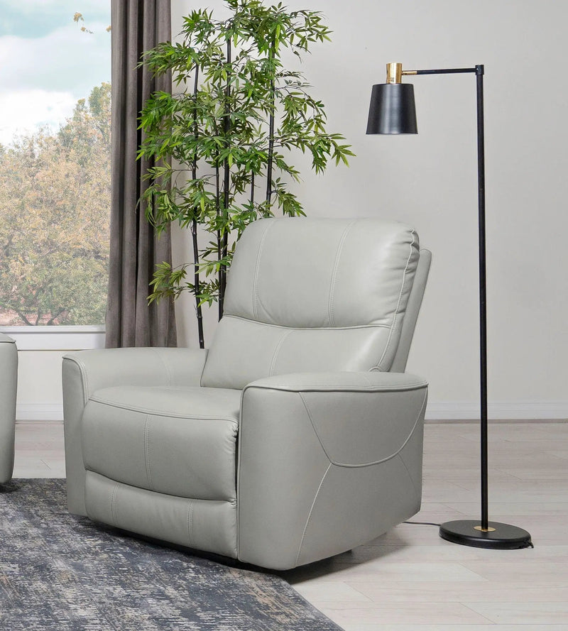 Greenfield Upholstered Power Recliner Chair Dove Grey by Unique Piece Furniture