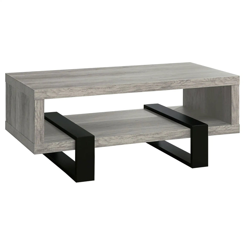Dinard Engineered Wood Cocktail Coffee Table Grey Driftwood by Unique Piece Furniture