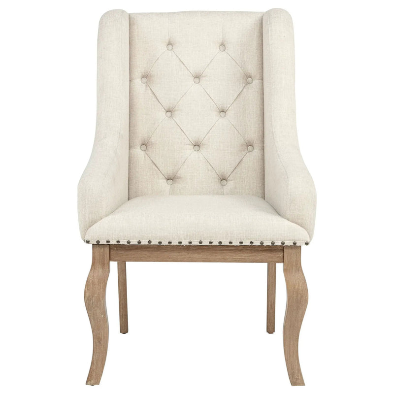 Brockway Upholstered Arm Chair Barley Brown (Set of 2) by Unique Piece Furniture