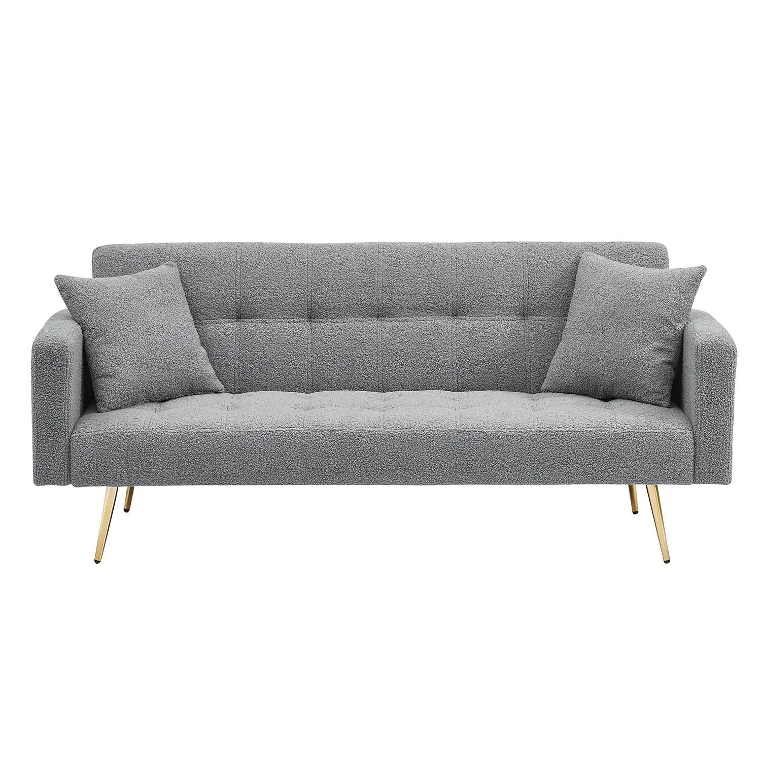 Teddy Fleece Sofa Bed With Luxurious Throw Pillows by Unique Piece Furniture