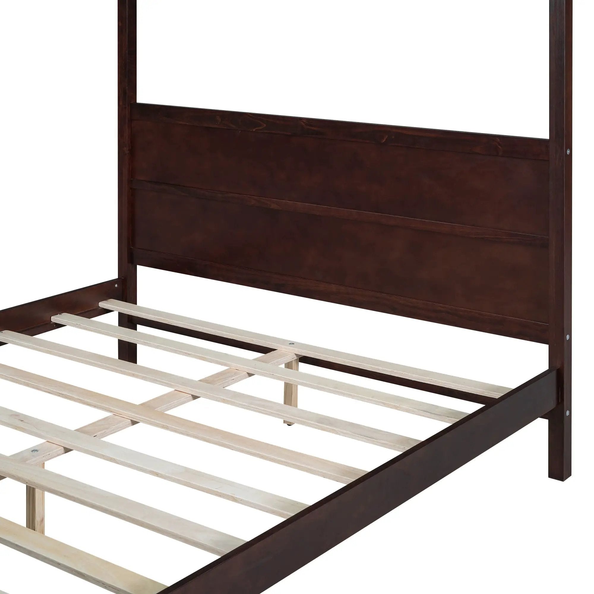Canopy Platform Bed With Headboard And Footboard, Slat Support Leg by HouseOfZazla