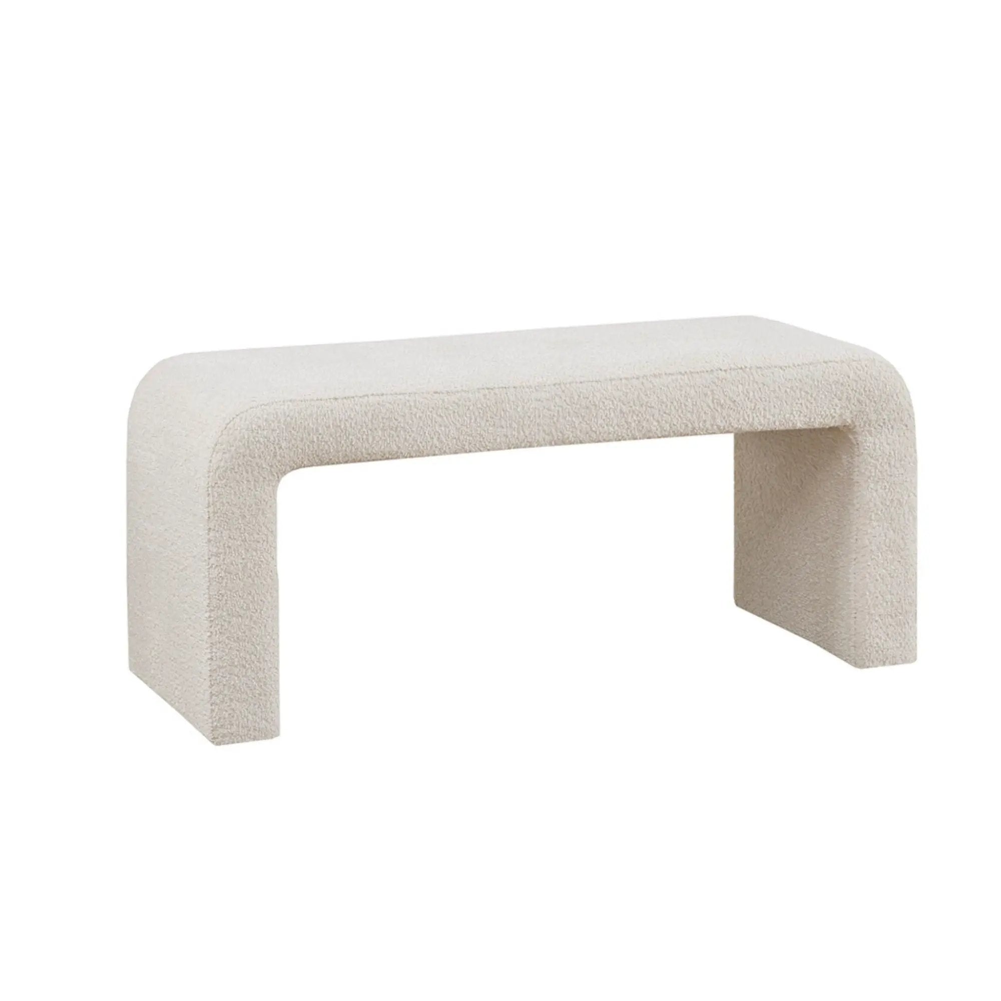 Modern Contemporary Boucle Waterfall Bench by Unique Piece Furniture