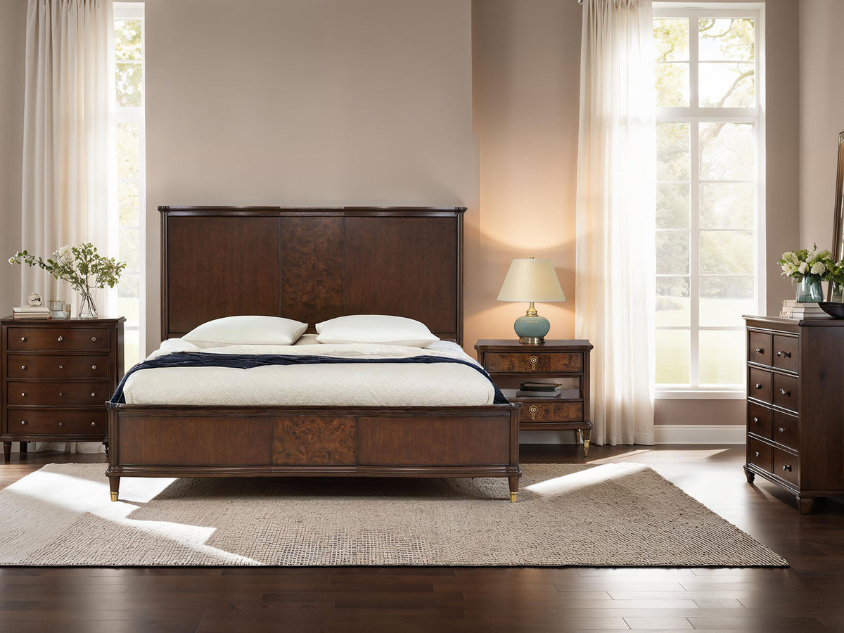 Traditional Style Nightstand with Power Outlet - Dark Cherry, photo 8 of 8