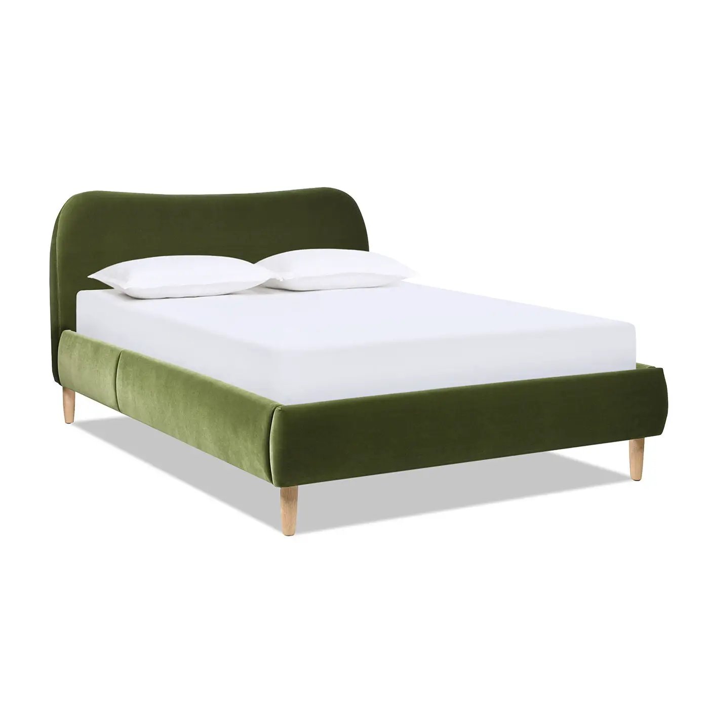 Roman - Curved Headboard Upholstered Platform Bed by HouseOfZazla